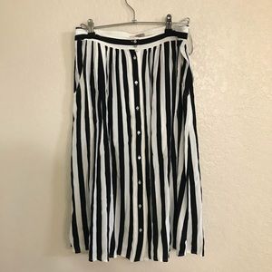 Stripped Midi Skirt